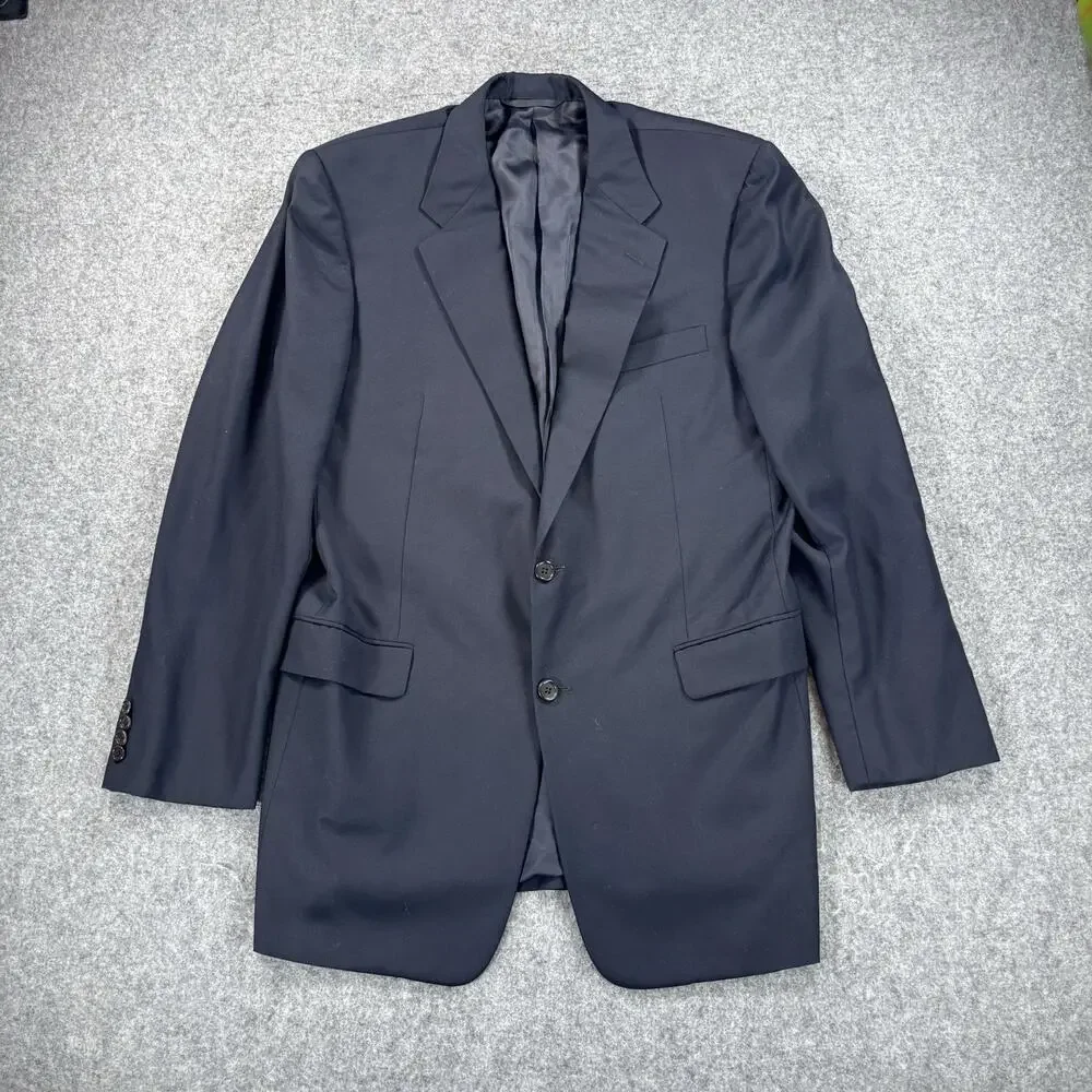Hickey Freeman Boardroom Blazer 42 L Navy Loro Piana Tasmanian Super 120s Wool